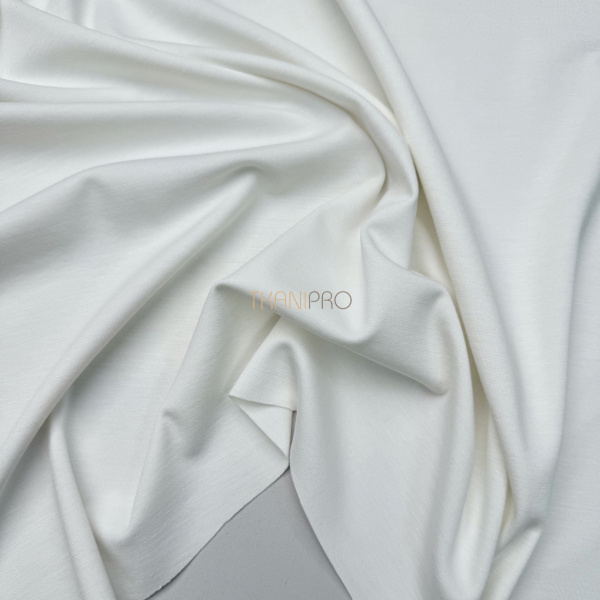 Трикотаж джерси вискоза стрейч цвет белый, арт. DN3103-1