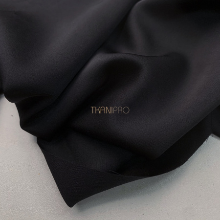 Искусственный шелк плотный цвет черный, арт. S5139-6