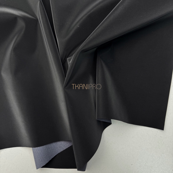 Плащевая ткань софт черная, арт. PL7002-1