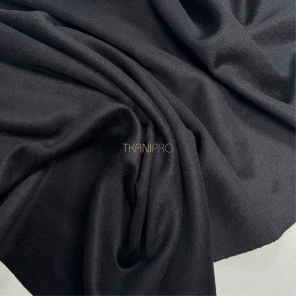 Ткань пальтовая шерстяная с ворсом цвет черный, арт. IKC3110-3