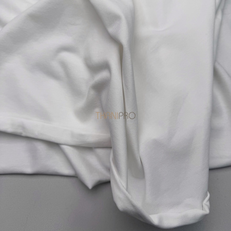 Трикотаж кулирная гладь цвет молочный, арт. DK3555-7