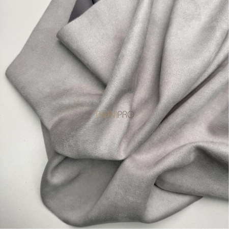Замша на трикотажной основе  цвет серый, арт. M1344-17