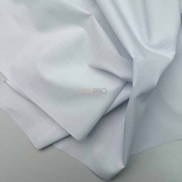 Хлопок поплин стрейч цвет белый, арт. TC2043-1