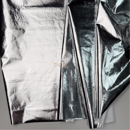 Ткань плащевая фольгированная цвет серебро, арт. PL4137-1