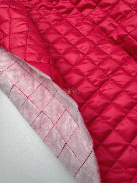 Стеганая ткань на синтепоне цвет алый красный, арт. PS2277-50