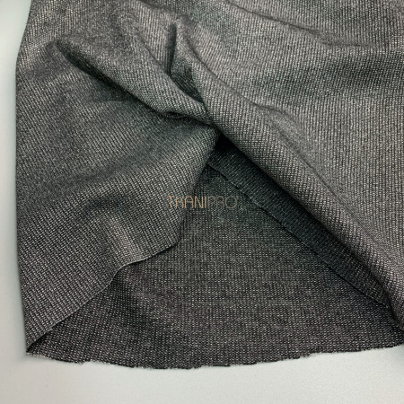 Трикотаж рибана с люрексом, арт. DL1804-4 цвет черный, серый и серебро