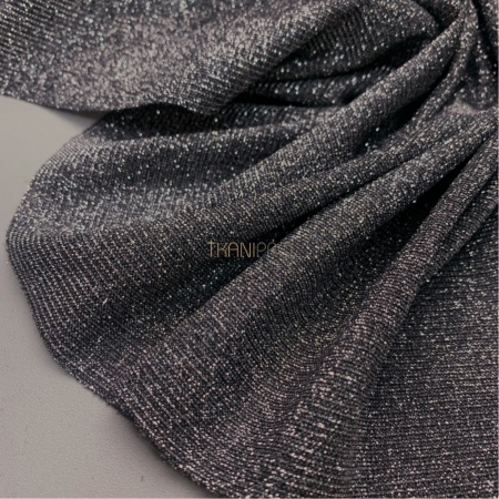 Трикотаж с глиттером, арт. DL5038-13 цвет серый и серебро