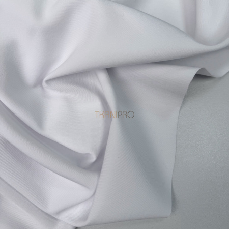 Костюмная ткань поливискоза стрейч сатин цвет белый, арт. KL2059-1
