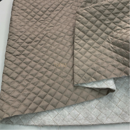 Стеганая ткань на синтепоне Ромб 1,7*1,7 цвет бежевый тауп, арт. PS2109-40