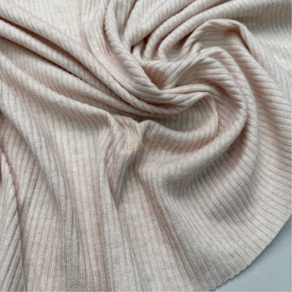Трикотаж в рубчик цвет пудра меланж, арт. WD3105-3