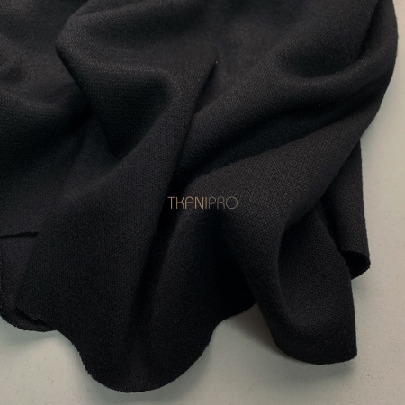 Трикотаж софт под ангору двусторонний, арт. WD2038-1 цвет черный