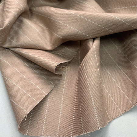 Костюмная плотная ткань в полоску, арт. KD2068-1 цвет бежевый меланж