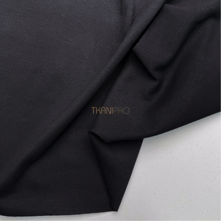 Трикотаж рибана цвет черный, арт. DB5014-2