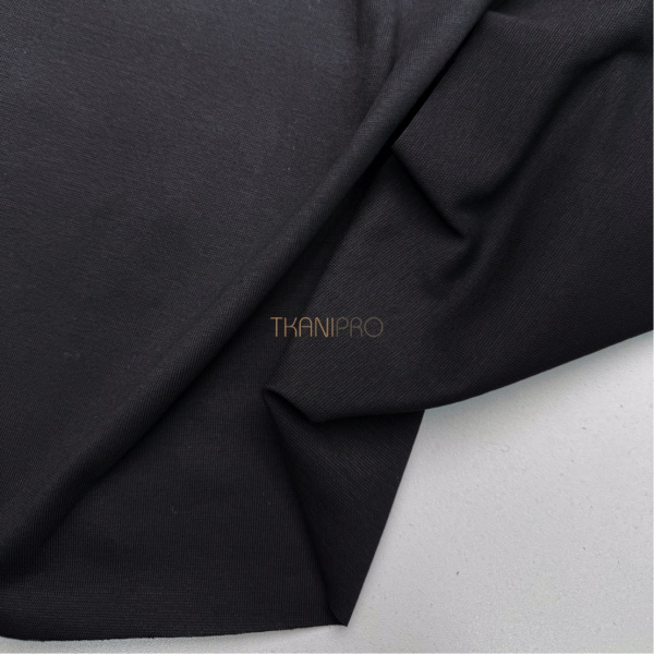 Трикотаж рибана цвет черный, арт. DB5014-2