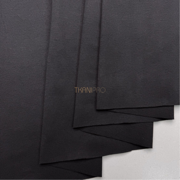 Трикотаж рибана цвет черный, арт. DB5014-2