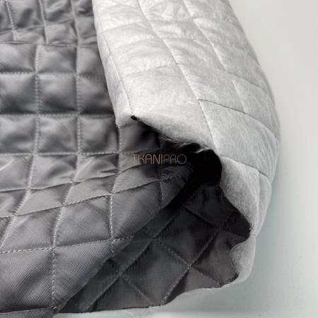 Стеганая ткань на синтепоне цвет серый, арт. IPS2016-3