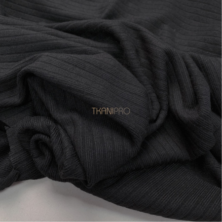 Ткань лапша трикотажная черная, арт. WD4083-2