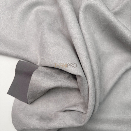 Замша на трикотажной основе  цвет серый, арт. M1344-17