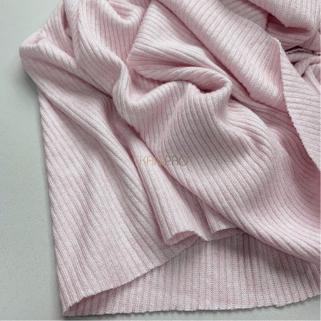 Трикотаж в рубчик цвет розовый меланж, арт. WD3105-4