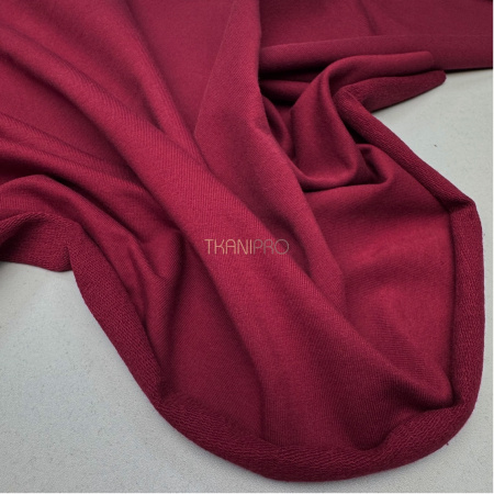 Футер двунитка петля хлопок цвет бордовый вишневый, арт. DF3710-24