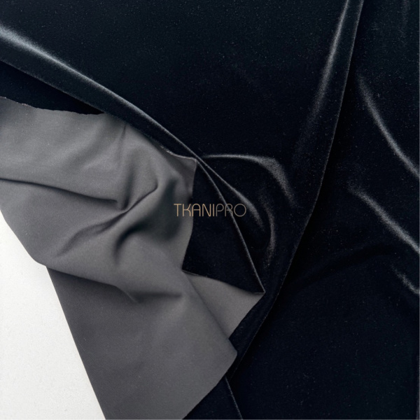 Бархат стрейч черный, арт. KV3143-1