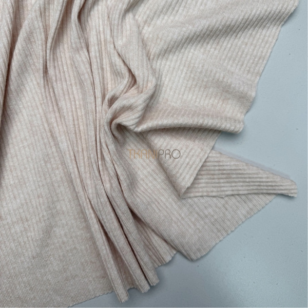 Трикотаж в рубчик цвет пудра меланж, арт. WD3105-3