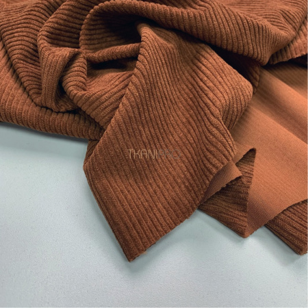 Вельвет ткань цвет шоколадный терракотовый, арт. KV5351-17