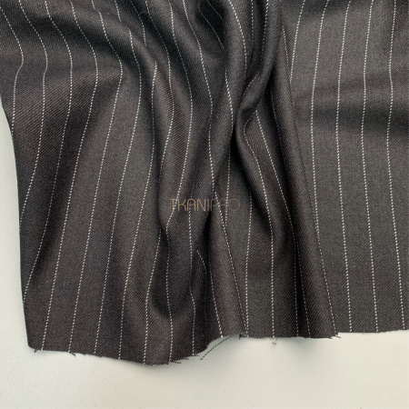 Костюмная плотная ткань в полоску, арт. KD2071-11 цвет серый меланж