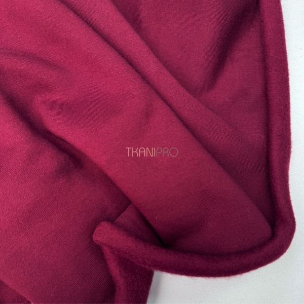 Ткань футер 3-х нитка с начесом, арт. DF2060-10 цвет бордовый