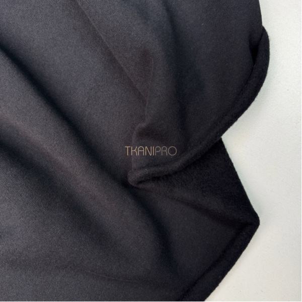 Ткань футер 3-х нитка с начесом, арт. DF2060-2 цвет черный