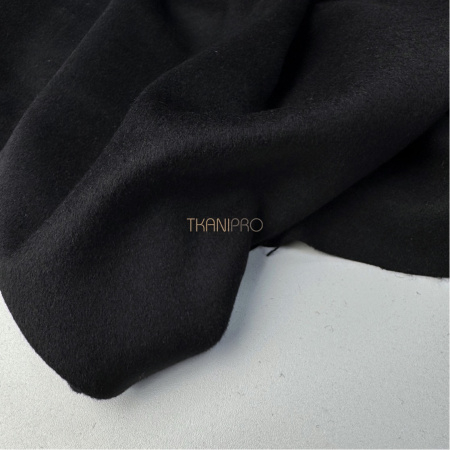 Пальтовая ткань с шерстью цвет черный, арт. IKC3012-11