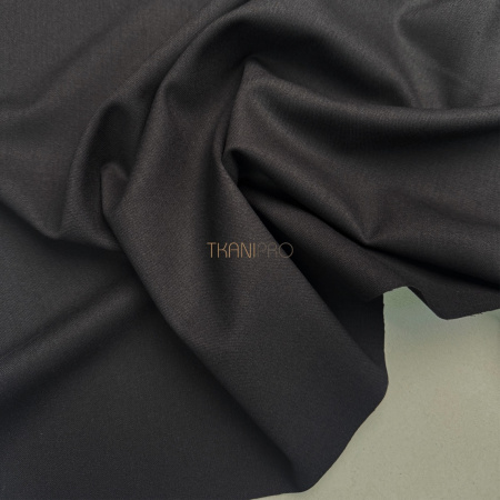 Костюмный твил с хлопком стрейч цвет черный, арт. KL3101-19