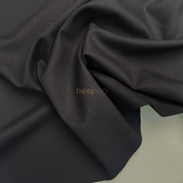 Костюмный твил с хлопком стрейч цвет черный, арт. KL3101-19