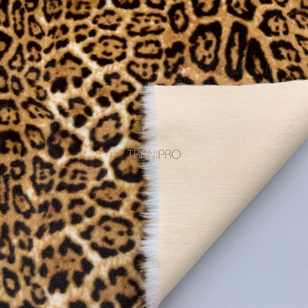 Искусственный мех леопард, арт. OM1999-1 цвет песочный и черный