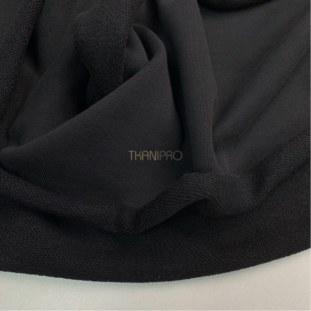 Футер трехнитка петля плотный 549 г/м2, арт. DF5015-1 цвет черный