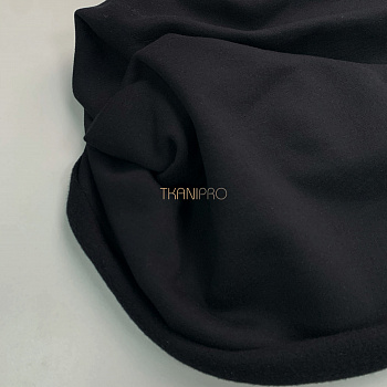 Ткань футер 3-х нитка с начесом цвет черный, арт. DF2060-2