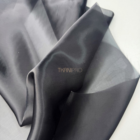 Органза твинкл сатин цвет черный, арт. SO5001-2