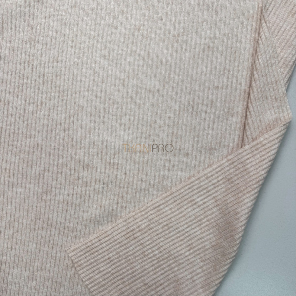 Трикотаж в рубчик цвет пудра меланж, арт. WD3105-3