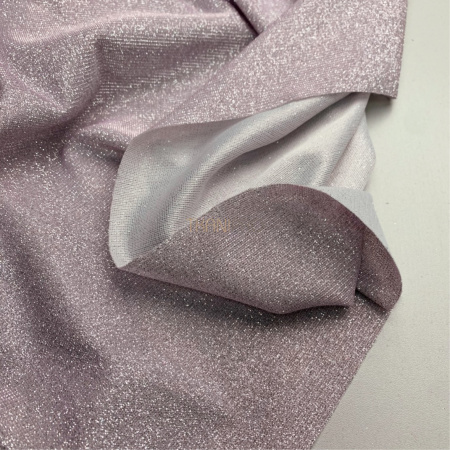 Трикотаж с глиттером, арт. DL5038-2 цвет лиловый, розовый и серебро