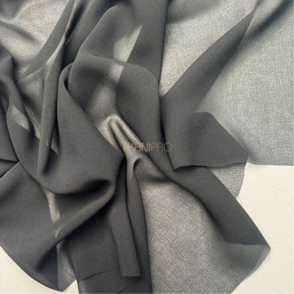 Шифон софт цвет черный, арт. SH2023-11