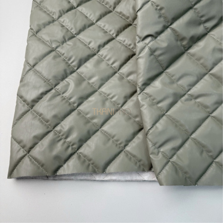 Стеганая кожа на синтепоне цвет хаки Ромб 5*5, арт. PS0220-3