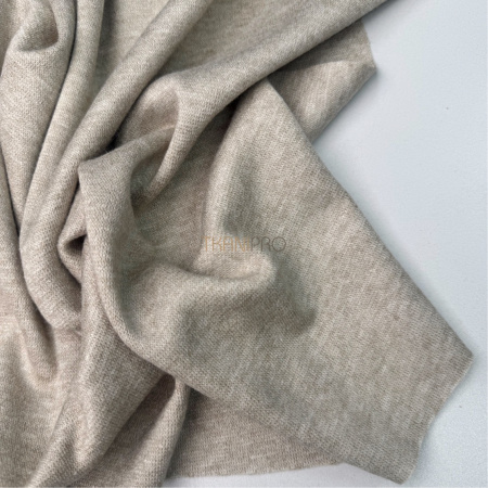 Трикотаж софт двусторонний цвет бежевый меланж, арт. WD9002-3