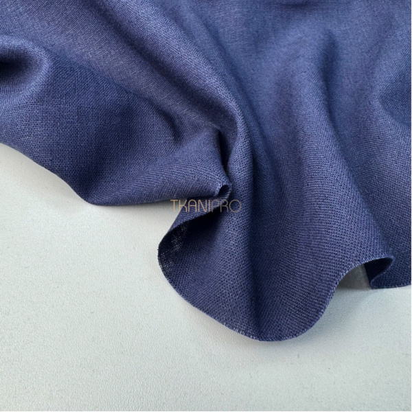Ткань лен с вискозой, арт. L2156-36 цвет темный синий