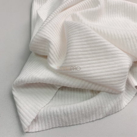 Трикотаж в рубчик цвет молочный, арт. WD3105-1