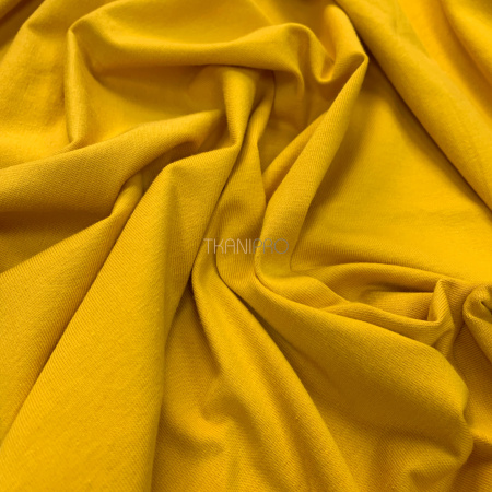 Трикотаж кулирная гладь, арт. DK3551-15 цвет желтый янтарный