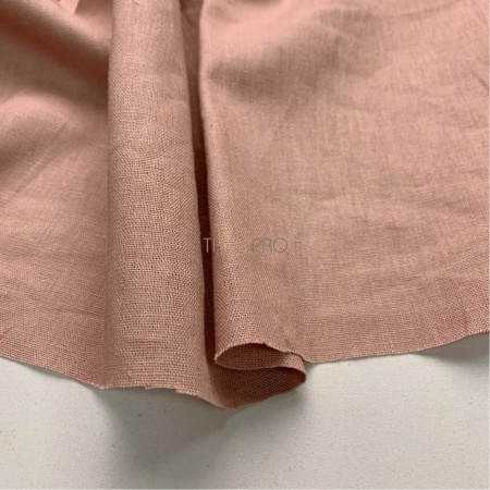 Ткань лён с вискозой цвет бежевый мокко и кофейный, арт. L2148-16