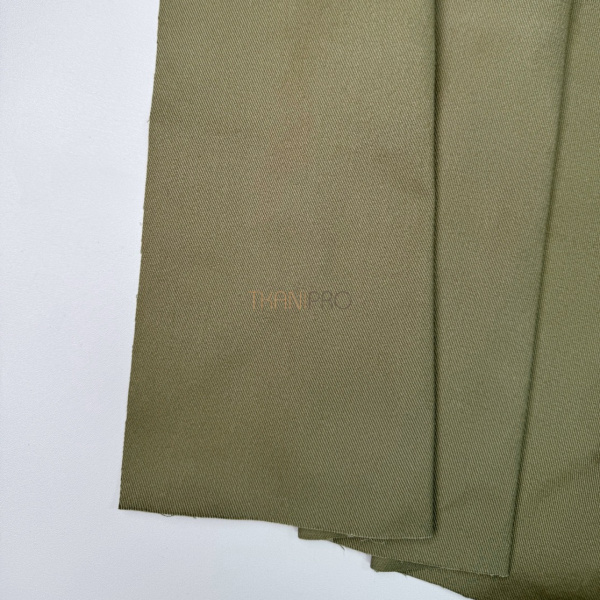 Хлопок твил стрейч цвет хаки, арт. IKM4002-14