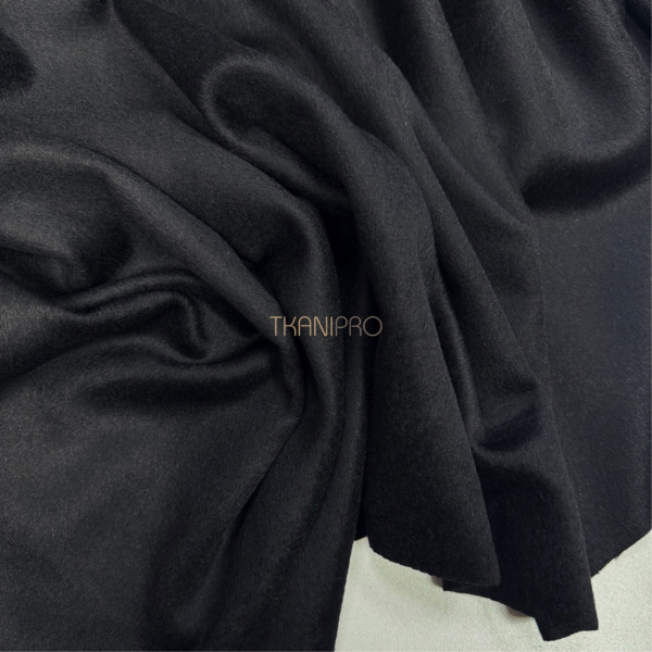 Ткань пальтовая шерстяная с ворсом цвет черный, арт. IKC3110-3