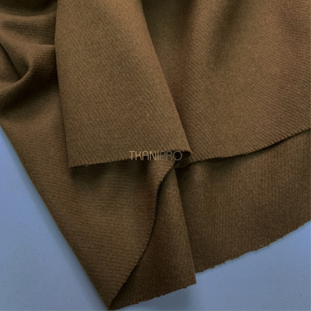 Пальтовое сукно с шерстью, арт. IKC3011-1 цвет коричневый умбра