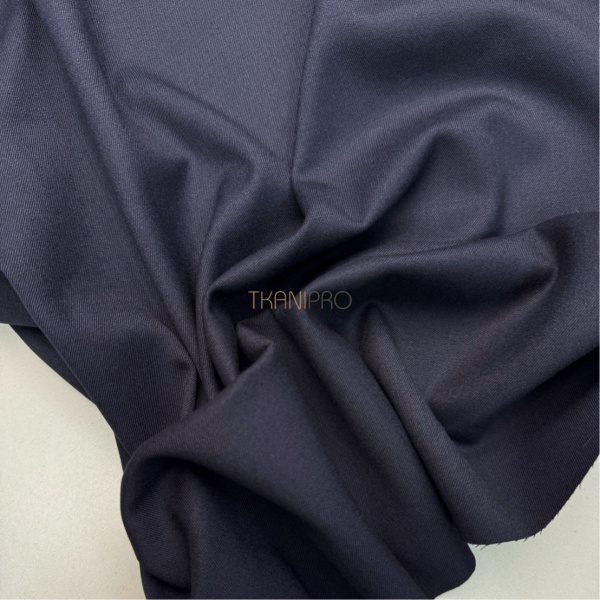 Костюмный твил с хлопком стрейч цвет синий, арт. KL3101-18